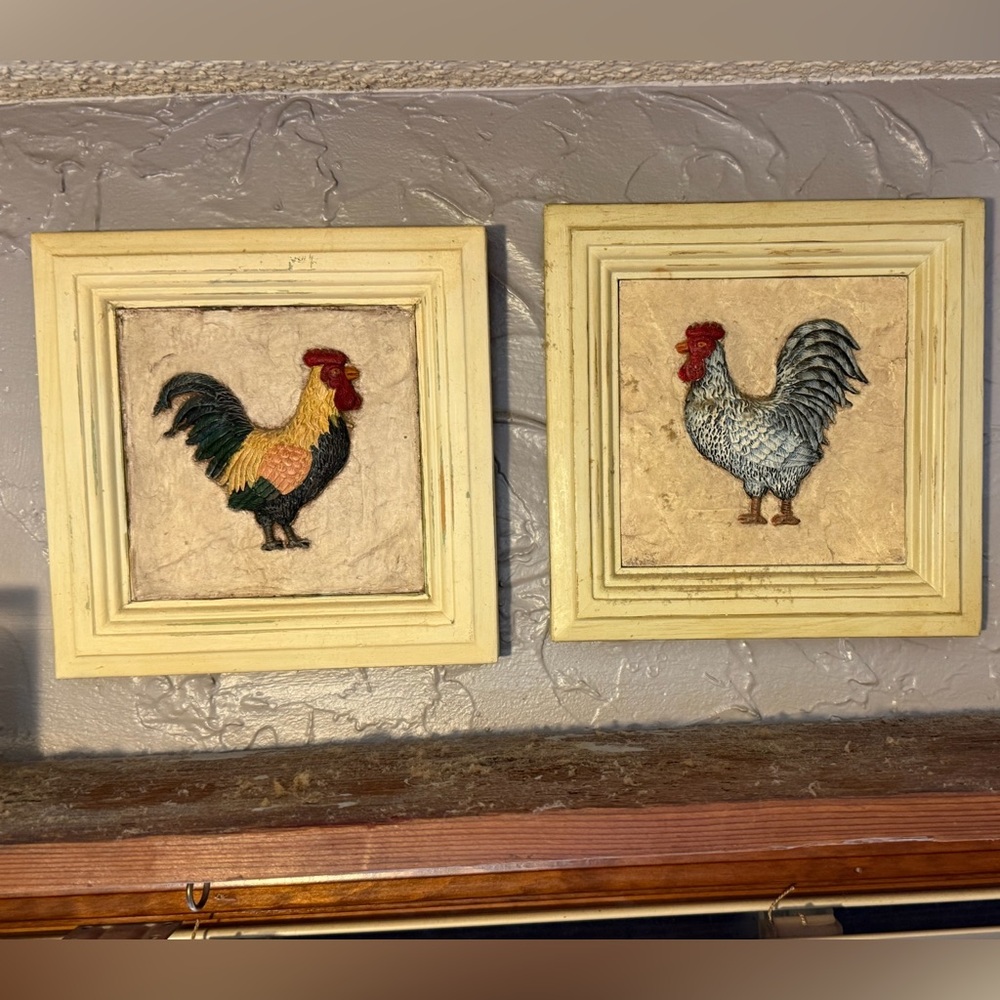 Vintage Rooster Wall Art Set